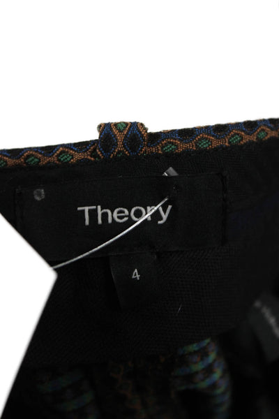 Theory Unisex Ankle Dress Pants Brown Geometric Designer Size 4