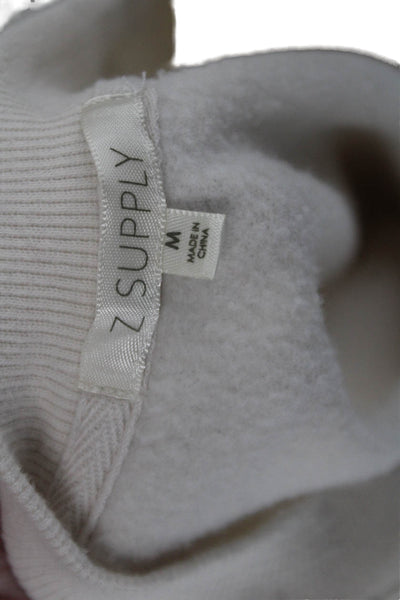 Z Supply Women Pullover Sweatshirt White Graphic Crew Neck Love Size M