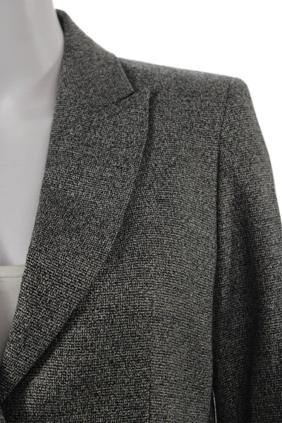 Massimo Dutti Unisex Classic Wool Blend Blazer Gray Button Size 6