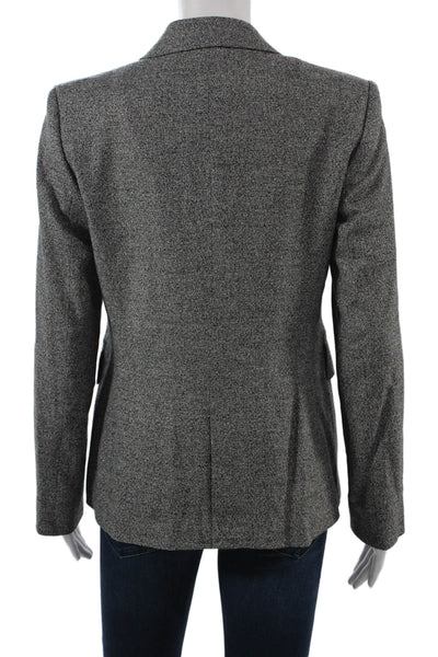 Massimo Dutti Unisex Classic Wool Blend Blazer Gray Button Size 6