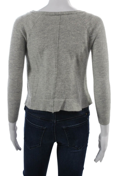 J Brand Unisex Cashmere V Neck Gray Button Long Sleeve Cardigan Size S