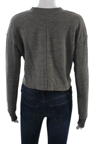 Zara Women Pullover Sweatshirt Gray Crew Neck Long Sleeve Size S