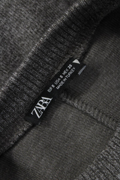 Zara Women Pullover Sweatshirt Gray Crew Neck Long Sleeve Size S