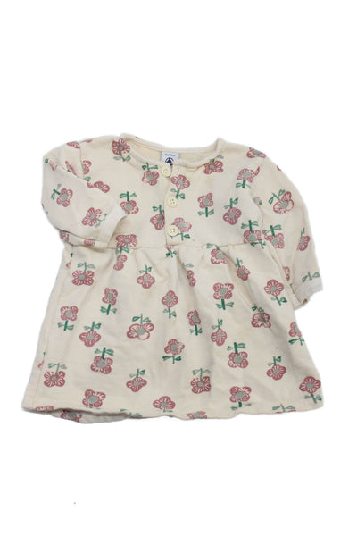 Petit Bateau Childrens Girls Floral Print Dress White Multi Size 12 Months