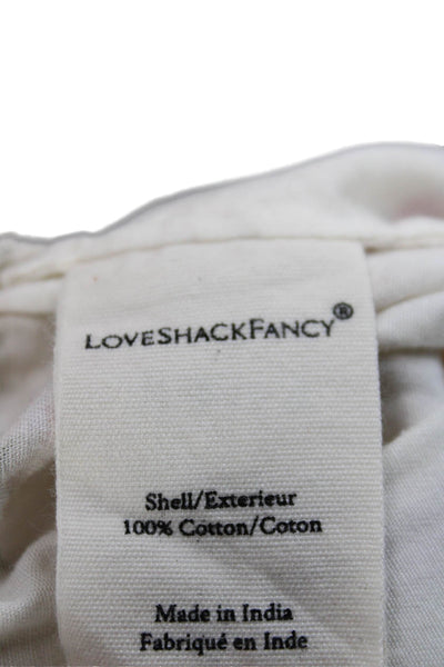 Love Shack Fancy Womens Peasant Mini Floral Cotton Skort Beige Size XS