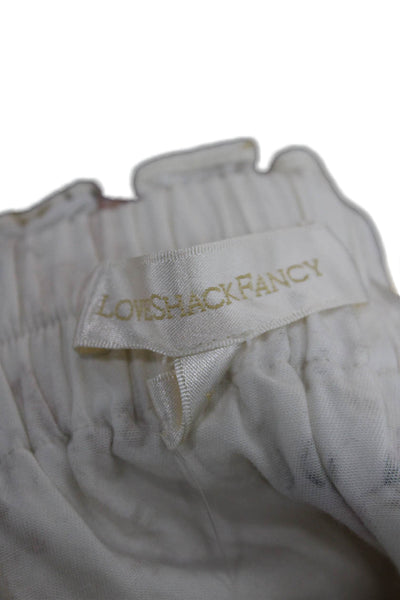Love Shack Fancy Womens Peasant Mini Floral Cotton Skort Beige Size XS