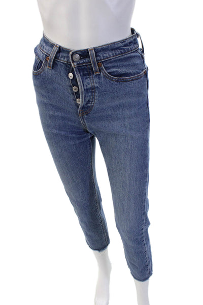 Levis Women Cropped Ankle Jeans Blue Size 24