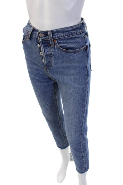 Levis Women Cropped Ankle Jeans Blue Size 24