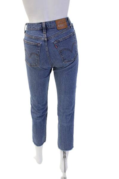 Levis Women Cropped Ankle Jeans Blue Size 24