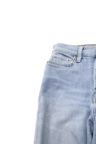 7 For All Mankind Women Light Blue Straight Jeans Size 23