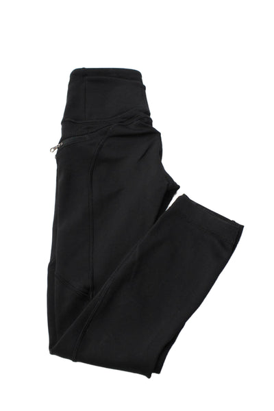 Lululemon Womens Black Solid Nylon Zip Leggings Size 2