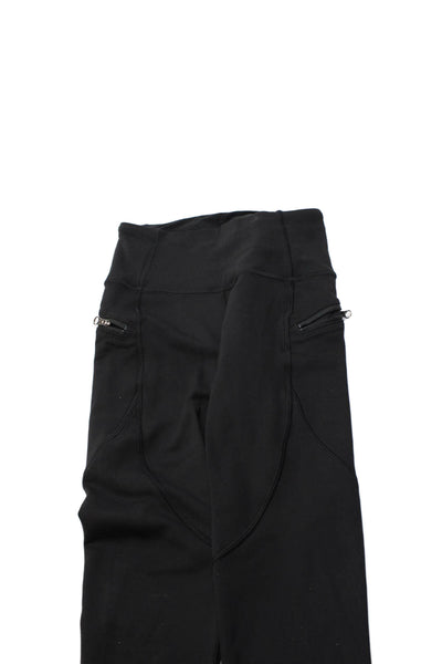 Lululemon Womens Black Solid Nylon Zip Leggings Size 2