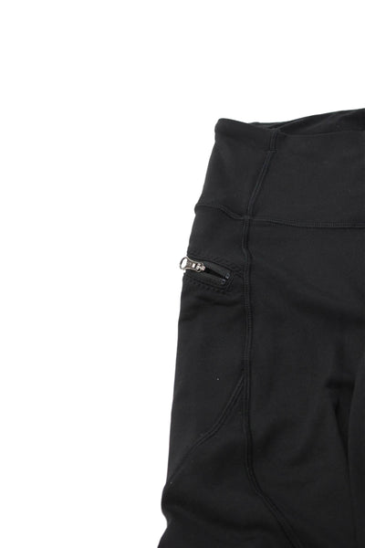 Lululemon Womens Black Solid Nylon Zip Leggings Size 2