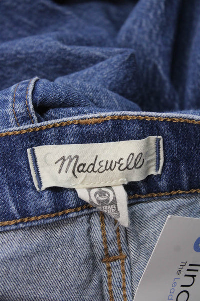 Madewell Womens Mom Straight Jeans Blue Mid Rise Button Size 23