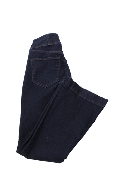 Veronica Beard Womens Flared Ankle Jeans Dark Blue Button High Rise Size 24