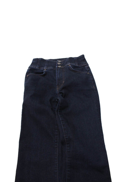 Veronica Beard Womens Flared Ankle Jeans Dark Blue Button High Rise Size 24