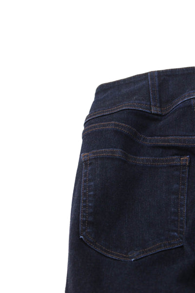 Veronica Beard Womens Flared Ankle Jeans Dark Blue Button High Rise Size 24