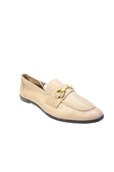 Zara Womens Embellished Detail Slip On Flats Loafer Shoes Brown Size 12