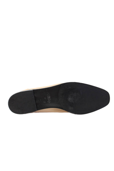 Zara Womens Embellished Detail Slip On Flats Loafer Shoes Brown Size 12
