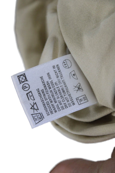Escada Womens Basic Beige Cotton Long Sleeve Round Neck T-Shirt Size S