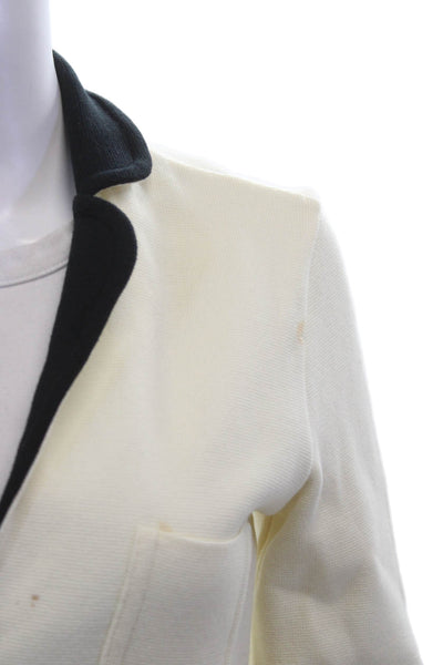 Claudie Pierlot Womens White Cotton Collared Blazer Long Sleeve Size 1