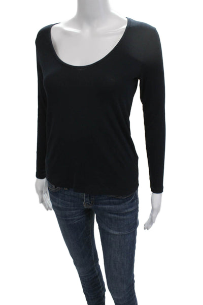 James Perse Women Basic Black Long Sleeve T-Shirt Size 1