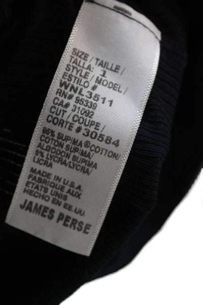 James Perse Women Basic Black Long Sleeve T-Shirt Size 1