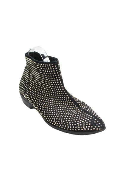 Schutz Womens Rhinestoned Ankle Boots Black Size 9