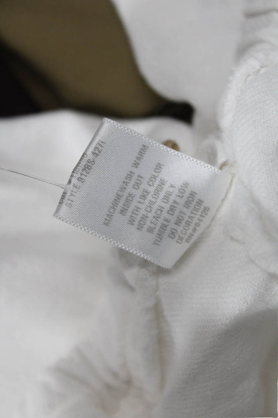 CP Shades Unisex Cropped Ankle Cotton Pants White Drawstring Size S