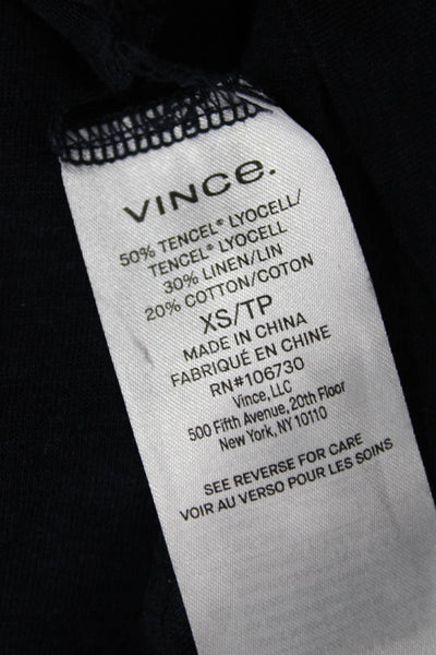 Vince Women Basic V-Neck Black Short Sleeve T-Shirt Size XS