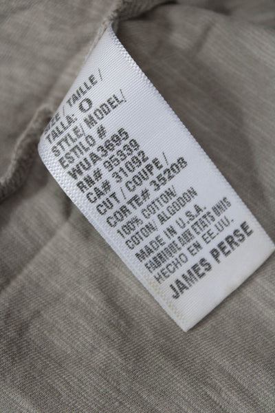 James Perse Womens Beige V-Neck Jersey T-Shirt Short Sleeve Cotton Size 0