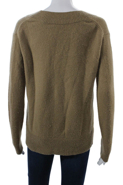 Vince Unisex Brown V Neck Wool Cashmere Pullover Sweater Size XS