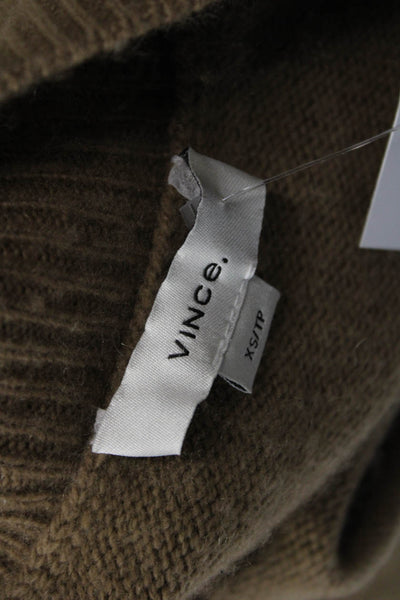 Vince Unisex Brown V Neck Wool Cashmere Pullover Sweater Size XS