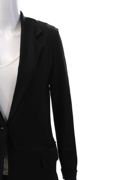 Carson Womens One Button Long Sleeve Blazer Solid Black Size 1