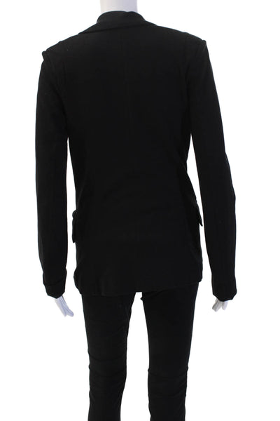 Carson Womens One Button Long Sleeve Blazer Solid Black Size 1