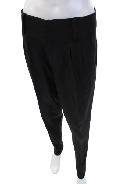 Alice + Olivia Unisex Black Wool Dress Pants Hook & Eye Size 2