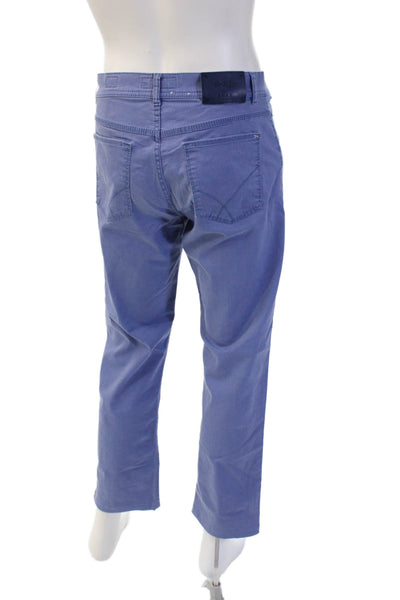 Brax Feel Good Mens Chino Pants Blue Button Size 32