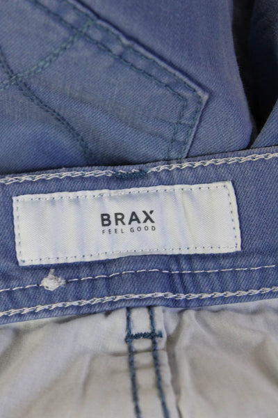 Brax Feel Good Mens Chino Pants Blue Button Size 32