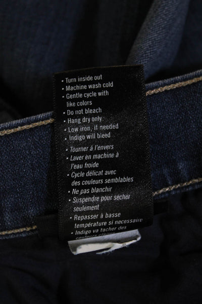 Paige Mens Skinny Cropped Dark Blue Jeans Rayon Cotton Size 31