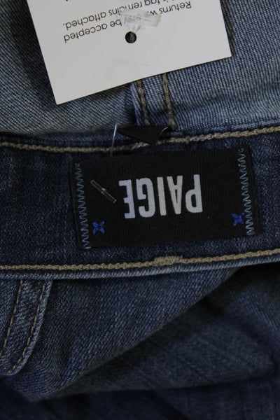 Paige Mens Skinny Cropped Dark Blue Jeans Rayon Cotton Size 31