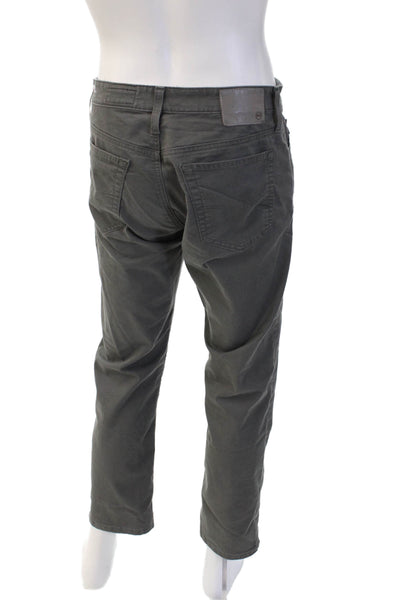 AG Adriano Goldschmied Men Chino Pants Dark Gray Button Size 31