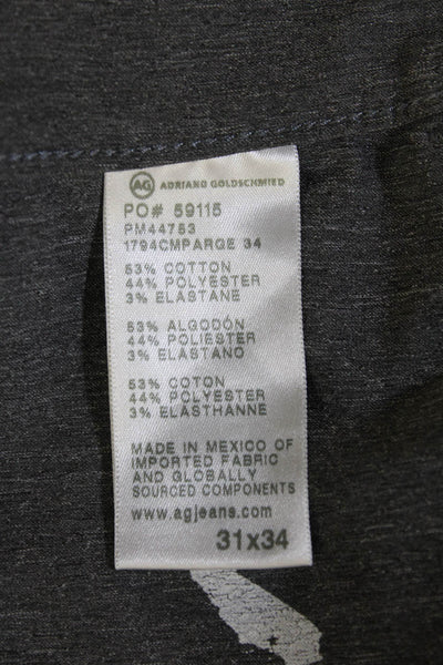 AG Adriano Goldschmied Men Chino Pants Dark Gray Button Size 31