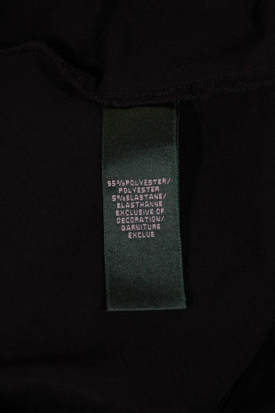 Lauren Ralph Lauren Women Sheath Wrap Dress Black V Neck 3/4 Sleeve Size 6
