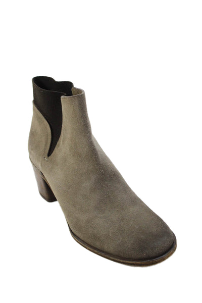 Roberto Del Carlo Women's Round Toe Block Heel Ankle Boots Gray Size 36