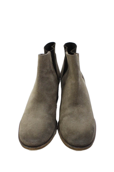 Roberto Del Carlo Women's Round Toe Block Heel Ankle Boots Gray Size 36
