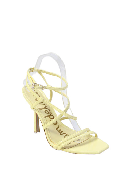 Sam Edelman Womens Vegan Leather Strappy Sandals Yellow Size 8M