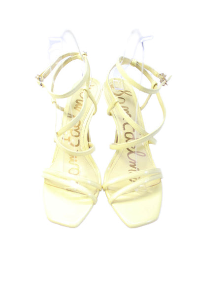 Sam Edelman Womens Vegan Leather Strappy Sandals Yellow Size 8M
