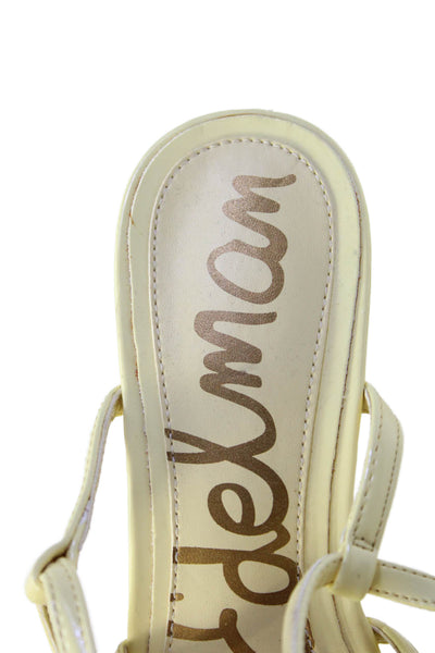 Sam Edelman Womens Vegan Leather Strappy Sandals Yellow Size 8M