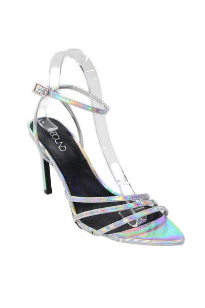 Abound Womens Iridescent Strappy Sandals Silver Size 7M