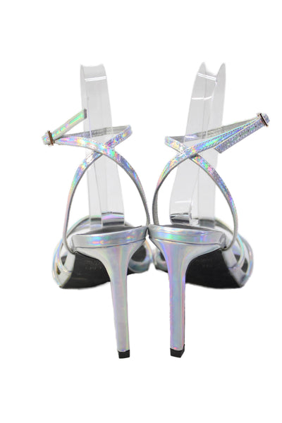 Abound Womens Iridescent Strappy Sandals Silver Size 7M